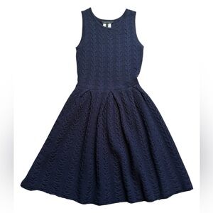 BCBG Cydney Cable Knit 100% Wool Dress in Dark Midnight